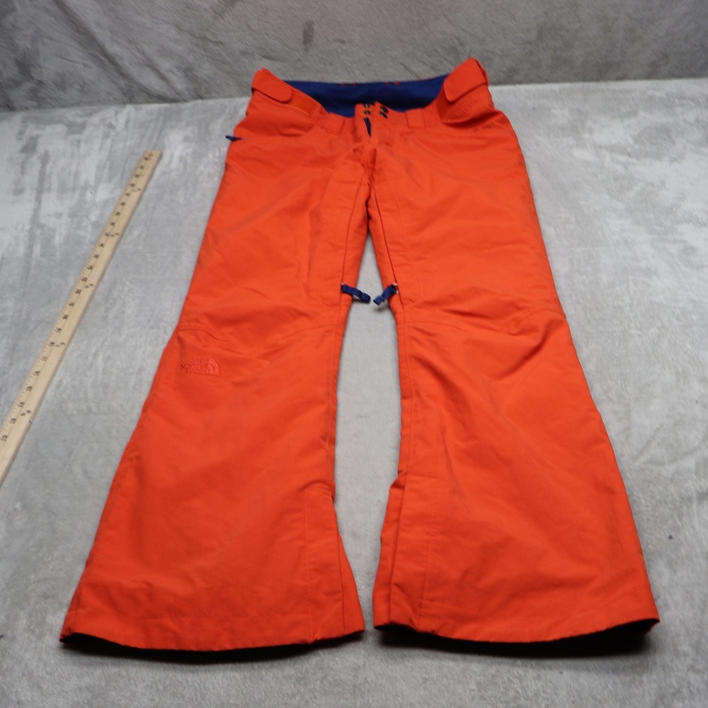 North Face Snow Pants Womens Small Orange Insulated Vented Ski Winter 32x29